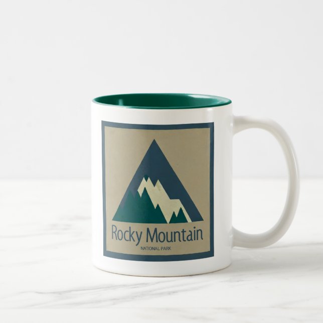 Rocky Mountain National Park Rustic Zweifarbige Tasse (Rechts)