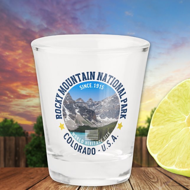 Rocky Mountain National Park Scenic Souvenir Schnapsglas (Von Creator hochgeladen)