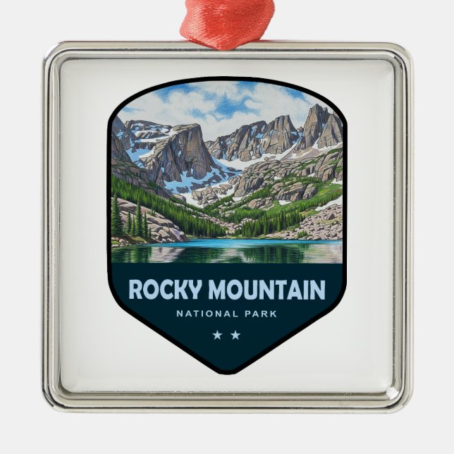 Rocky Mountain National Park Shield Ornament Aus Metall (Vorne)