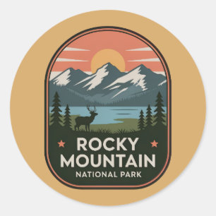 Rocky Mountain National Park Vintage Abzeichen Runder Aufkleber