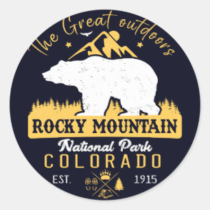 Rocky Mountain National Park Vintage-Souvenirs Runder Aufkleber