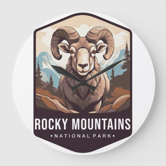 ROCKY MOUNTAIN NATIONAL PARKS WALL CLOCK 2025 GROßE WANDUHR (Vorderseite)