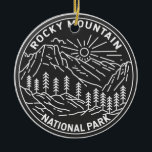 Rocky Mountain Nationalpark Colorado  Keramik Ornament<br><div class="desc">Rocky Mountain Vektorgrafik Design. Der Park ist bekannt für die Trail Ridge Road und die Old Fall River Road,  Fahrten,  die aspen Bäume und Flüsse passieren.</div>