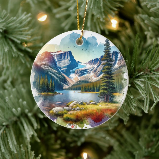Rocky Mountain Nationalpark Colorado Keramik Ornament (Baum)