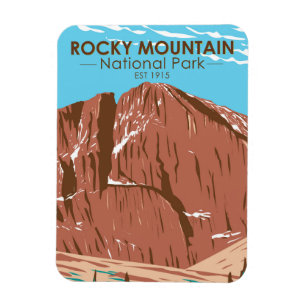 Rocky Mountain Nationalpark Colorado LongPeak Magnet