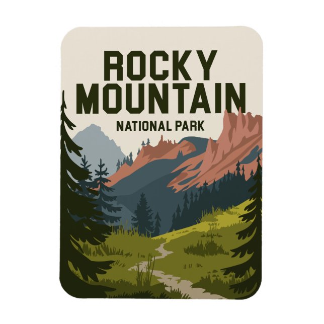 Rocky Mountain Nationalpark Colorado Magnet (Vertikal)