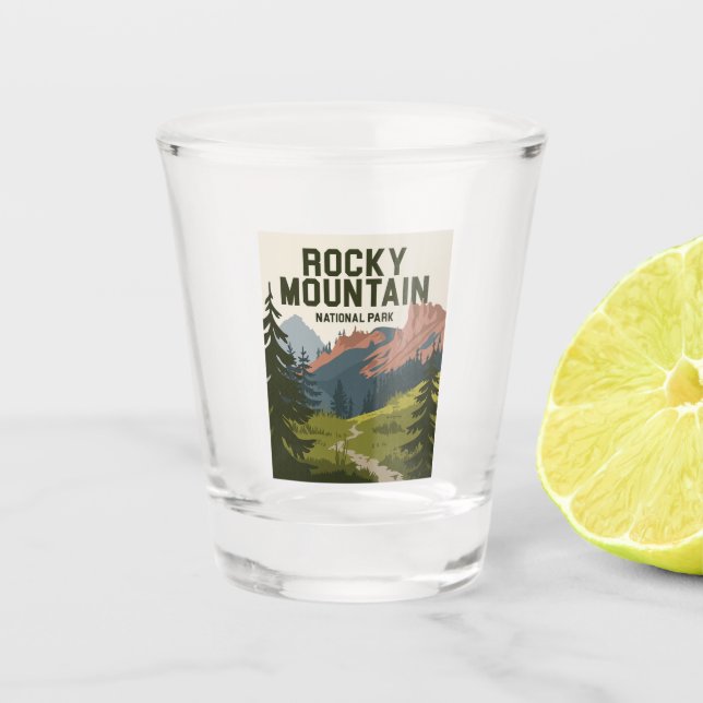 Rocky Mountain Nationalpark Colorado Schnapsglas (Vorderseite)