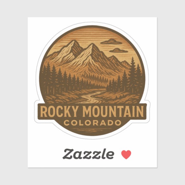Rocky Mountain Nationalpark Colorado Sticker (Blatt)