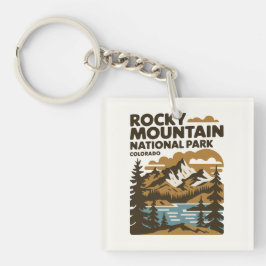 Rocky Mountain Nationalpark Colorado Vintage Art Schlüsselanhänger