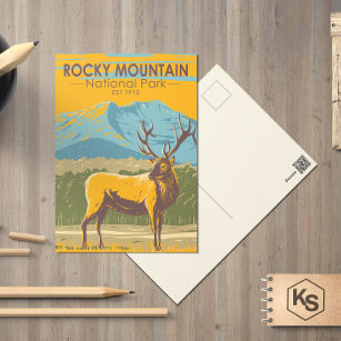 Rocky Mountain Nationalpark Colorado Vintage Postkarte