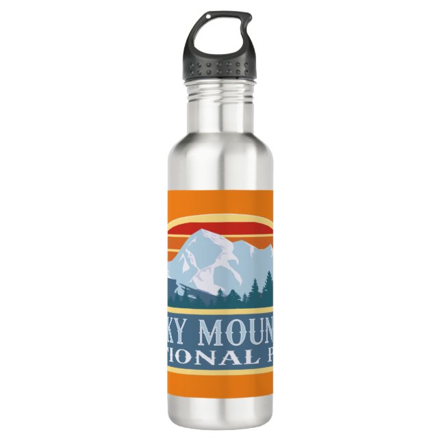 Rocky Mountain Nationalpark Edelstahlflasche (Vorderseite)