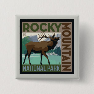 Rocky Mountain Nationalpark Elch Button