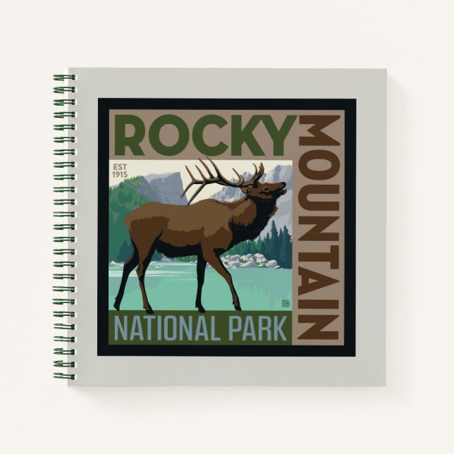 Rocky Mountain Nationalpark | Elch Notizbuch (Vorderseite)
