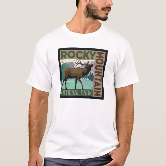 Rocky Mountain Nationalpark | Elch T-Shirt (Vorderseite)
