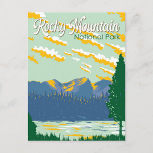 Rocky Mountain Nationalpark Illustration Postkarte