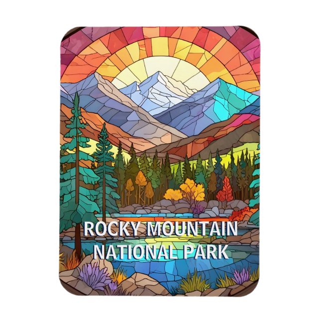 Rocky Mountain Nationalpark Imitate gesteinigt Gla Magnet (Vertikal)