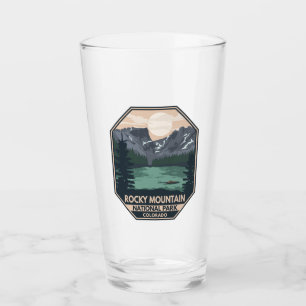 Rocky Mountain Nationalpark Minimal Retro Emblem Glas