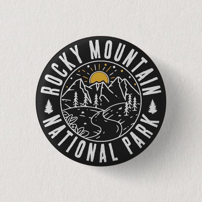 Rocky Mountain Nationalpark Minimalistisch Souveni Button (Vorderseite)