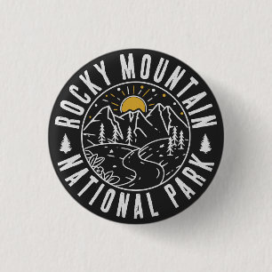 Rocky Mountain Nationalpark Minimalistisch Souveni Button