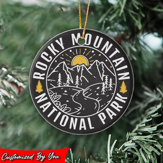 Rocky Mountain Nationalpark Minimalistisch Souveni Keramik Ornament (Von Creator hochgeladen)