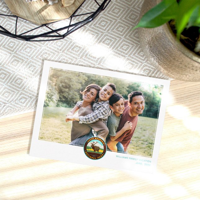 Rocky Mountain Nationalpark Postkarte (Postcard on table)