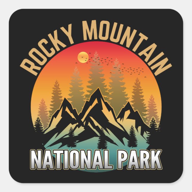 Rocky Mountain Nationalpark Quadratischer Aufkleber (Vorderseite)