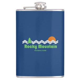 Rocky Mountain Nationalpark Retro Flachmann