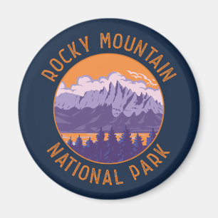 Rocky Mountain Nationalpark Retro Kunstgeschichte Magnet