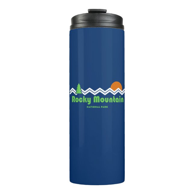 Rocky Mountain Nationalpark Retro Thermosbecher (Vorderseite)