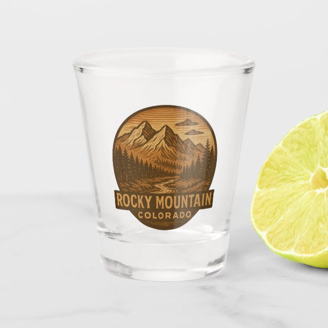 Rocky Mountain Nationalpark Showglas Schnapsglas (Vorderseite)