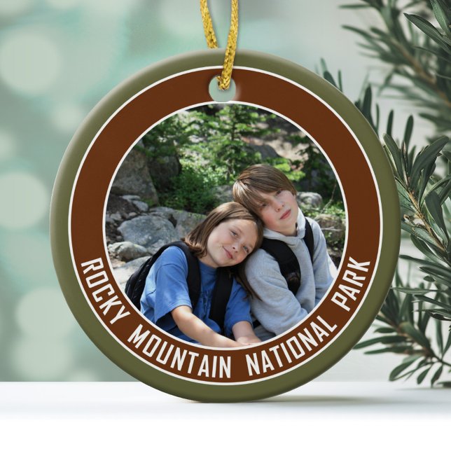 Rocky Mountain Nationalpark Souvenir Keramik Ornament (Personalized Christmas Photo Ornament)