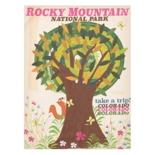 Rocky Mountain Nationalpark Vintage Poster Tischdecke