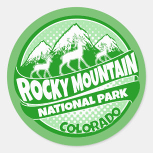Rocky Mountain Park Colorado Logo-Aufkleber Runder Aufkleber