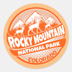 Rocky Mountain Park Colorado Orange Logo Aufkleber