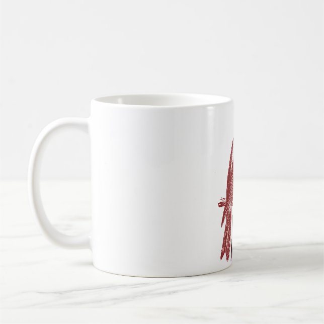 Rocky Mountain Red Crossbill bird logo Kaffeetasse (Links)