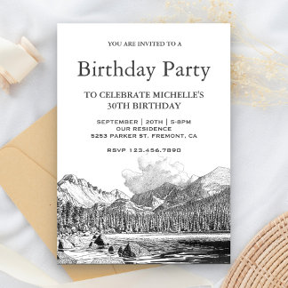 Rocky Mountain Sketch Geburtstagsparty Einladung