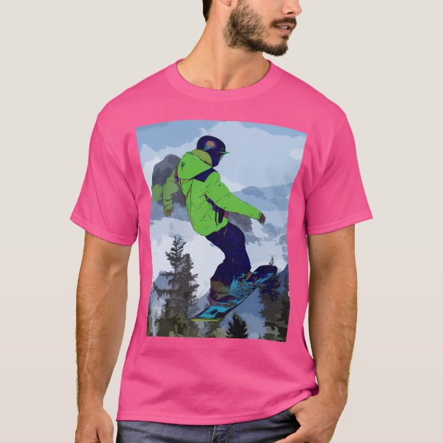 Rocky Mountain Snowboarder - Drei Schwestern Mount T-Shirt (Vorderseite)