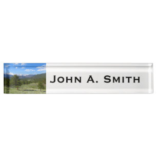 Rocky Mountain View Landschaft Namensplakette