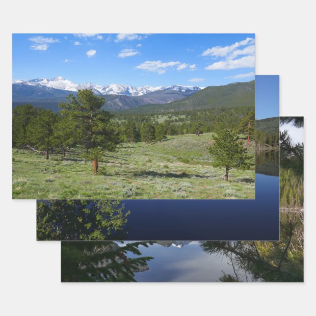 Rocky Mountain View Landschaftliche Landschaft Geschenkpapier Set (Set)