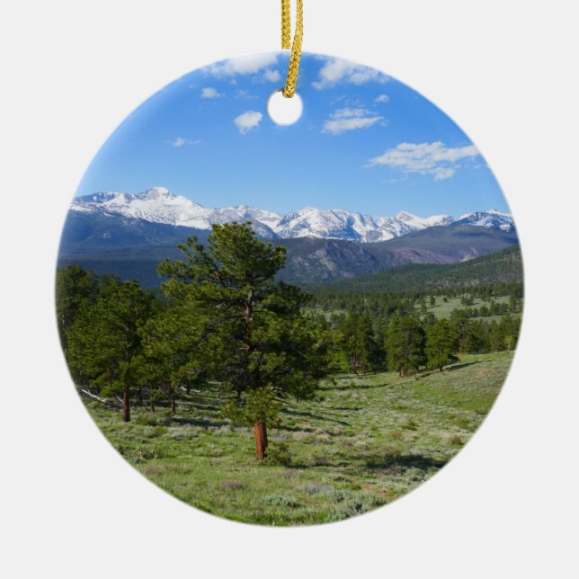 Rocky Mountain View Landschaftliche Landschaft Keramik Ornament (Vorne)