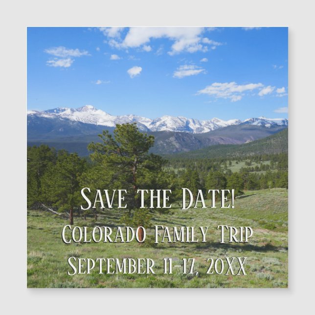 Rocky Mountain View Landschaftliche Landschaft Magnetkarte (Vorderseite)