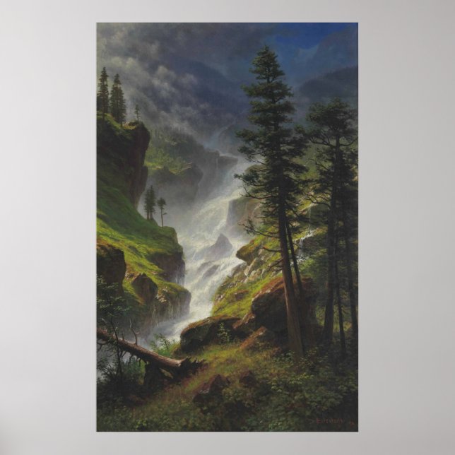 Rocky Mountain Waterfall - Bierstadt Print Poster (Vorne)