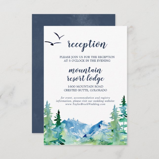 Rocky Mountain Wedding Reception Insert Card (Vorne/Hinten)