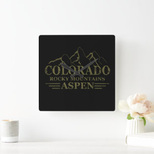 Rocky Mountains Aspen Colorado Quadratische Wanduhr
