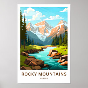Rocky Mountains Canada Travel Print Poster