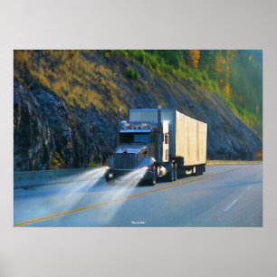 Rocky Mountains Cargo Truck Highway Poster
