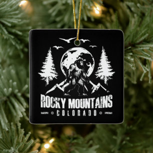 Rocky Mountains Colorado Bigfoot Vintage Wandern Keramikornament