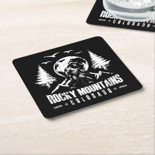 Rocky Mountains Colorado Bigfoot Vintage Wandern Rechteckiger Pappuntersetzer
