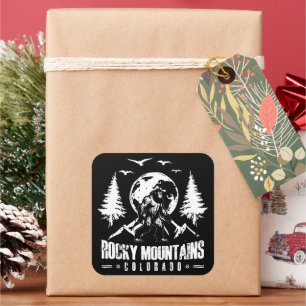 Rocky Mountains Colorado Bigfoot Vintages Wandern Quadratischer Aufkleber