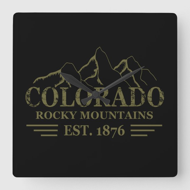 Rocky Mountains Colorado Quadratische Wanduhr (Vorderseite)